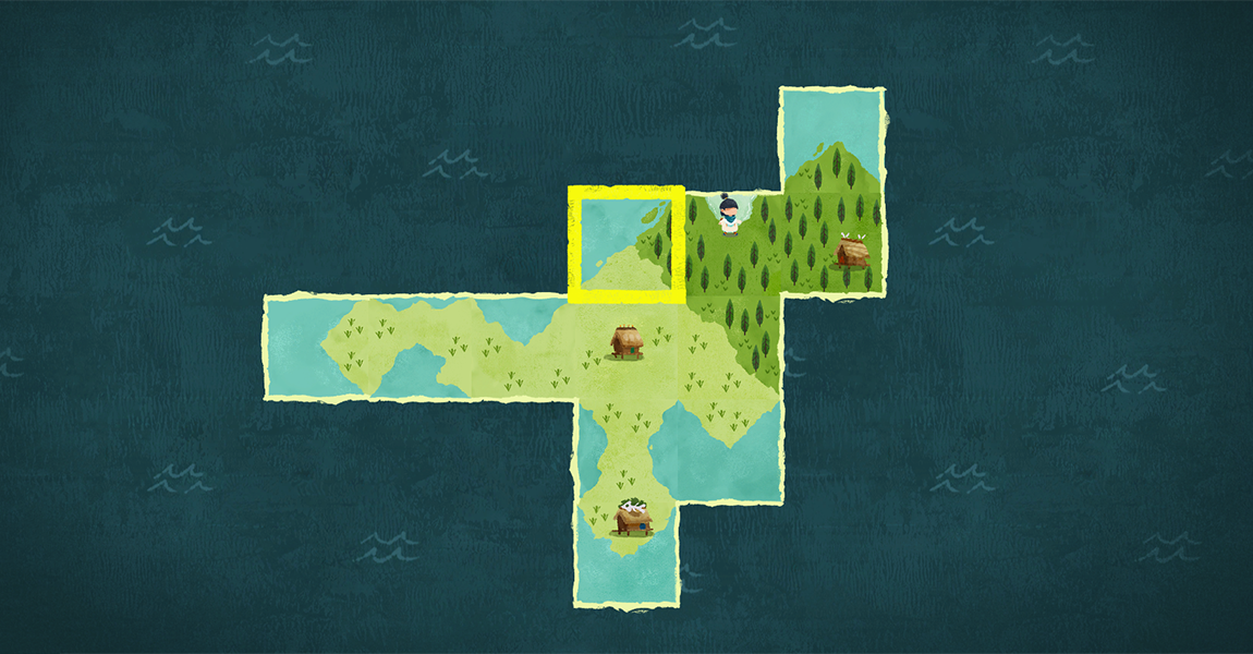 Rotate pieces of the map to solve puzzles in Carto